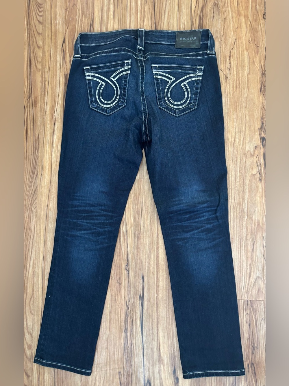 Big Star Dark Blue Slim womens Jeans with Contrast Stitching size 28 - Picture 2 of 4